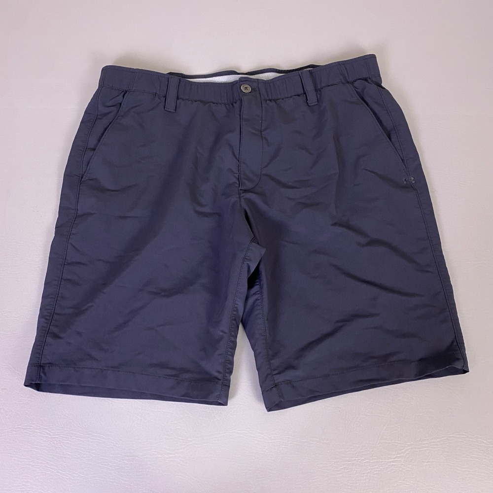 Under Armour Performance Golf Shorts Mens Size 38/40 Navy Blue Flat Front Active